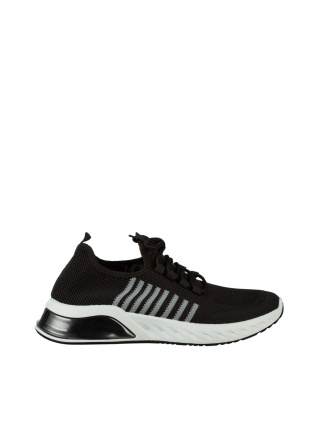 Ανδρικά Αθλητικά Παπούτσια, Ανδρικά αθλητικά παπούτσια μαύρα από ύφασμα Dulis - Kalapod.gr